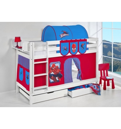 Spider-man lit superposé avec tiriors inférieurs Spider-man lit superposé avec tiriors inférieurs