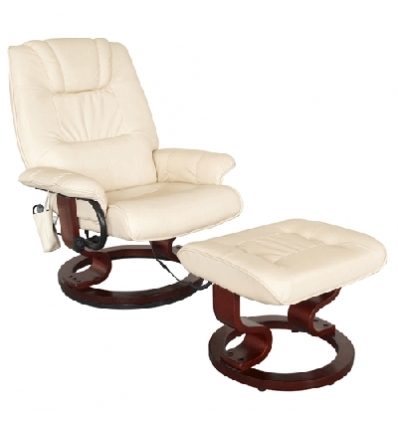Fauteuil relax avec pouf blanc Fauteuil relax avec pouf blanc