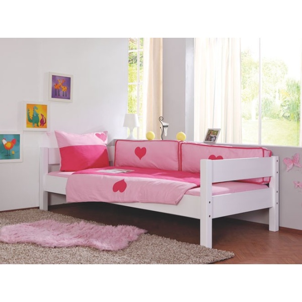 Linge de lit pour enfants avec des coeurs roses