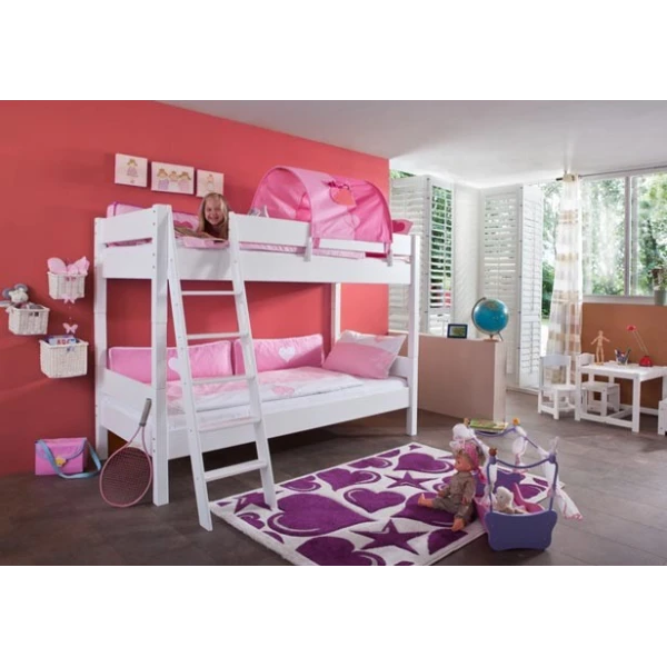 Lits superposés avec tiroirs en bois