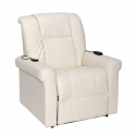 FAUTEUIL RELEVEUR SEINE SIMILI CUIR BEIGE