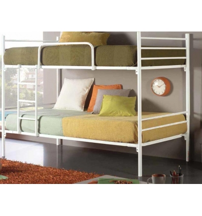 Lit superposé en métal blanc