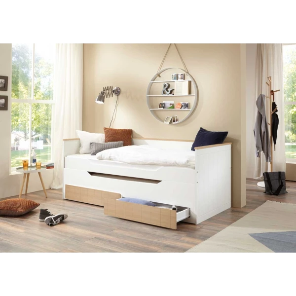 Lit double avec tiroirs