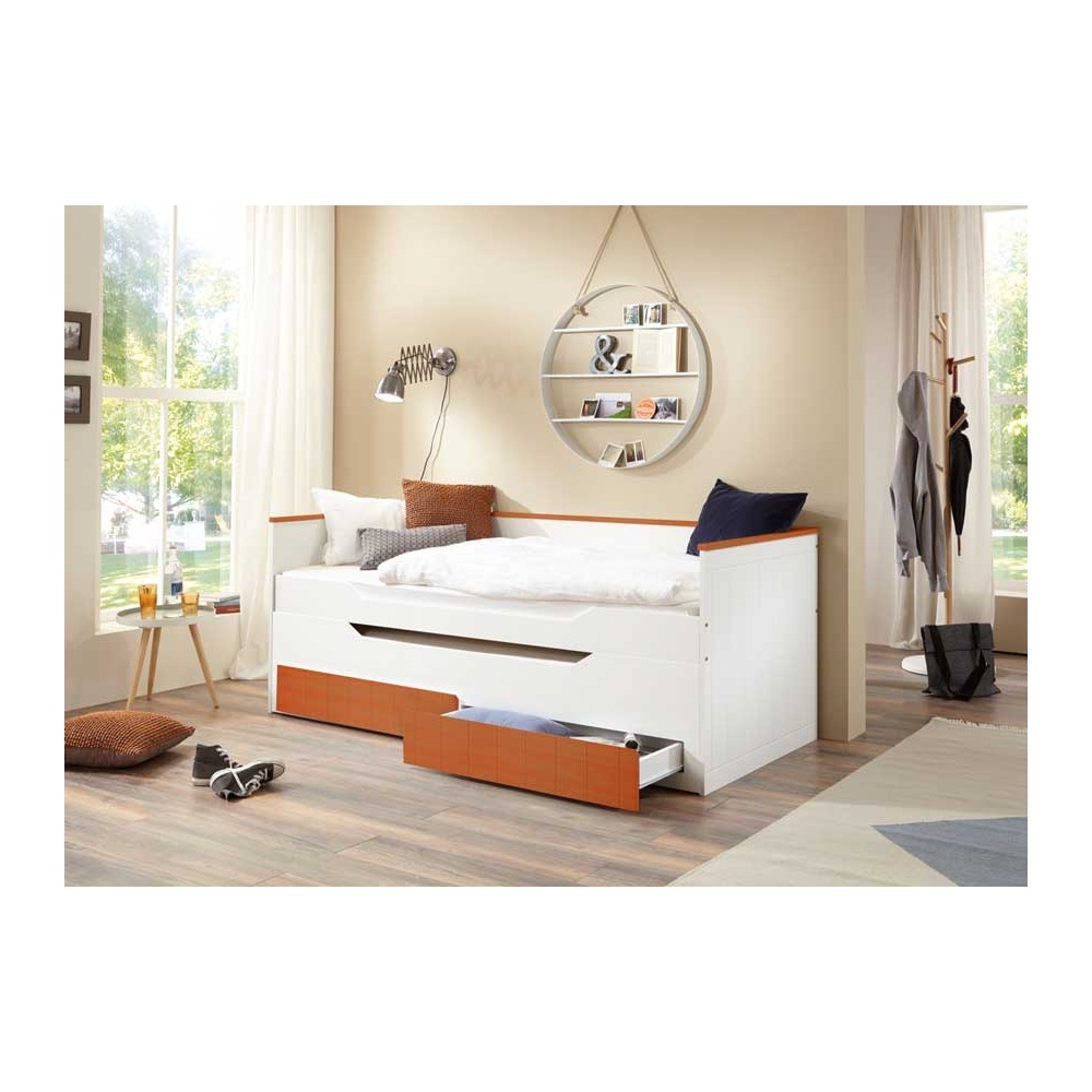 Lit double avec tiroirs