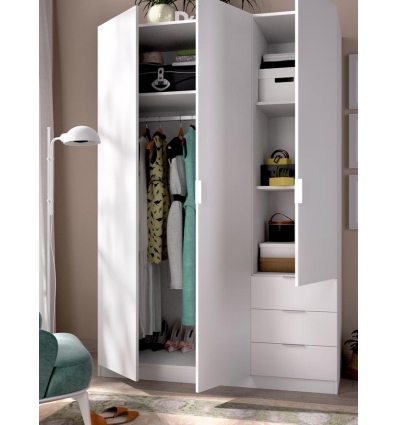 ARMOIRE 3 PORTES 3 TIROIRS NINE