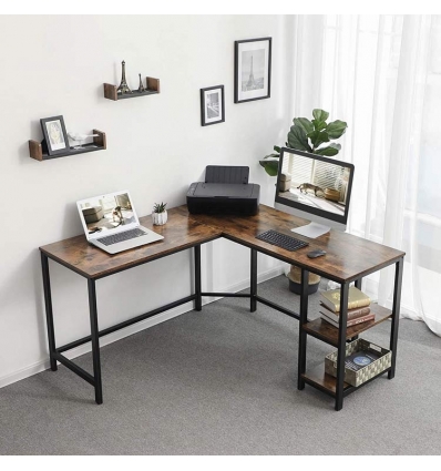 BUREAU D’ANGLE EN FORME DE L VASAGLE