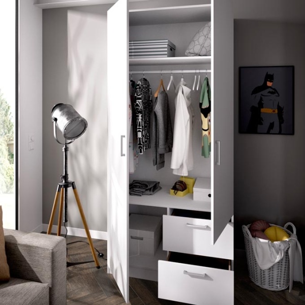 Armoire 2 portes 2 tiroirs