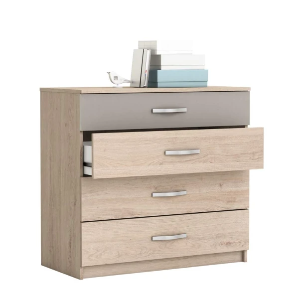 commode bicolore 4 tiroirs