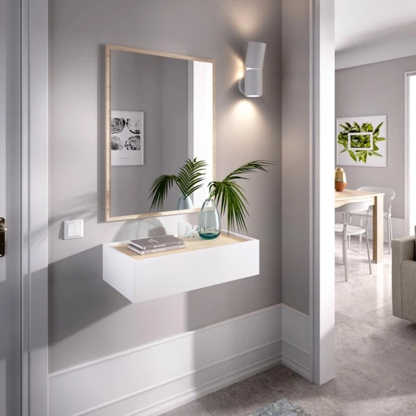 Meuble d'entree avec tiroir et miroir 
