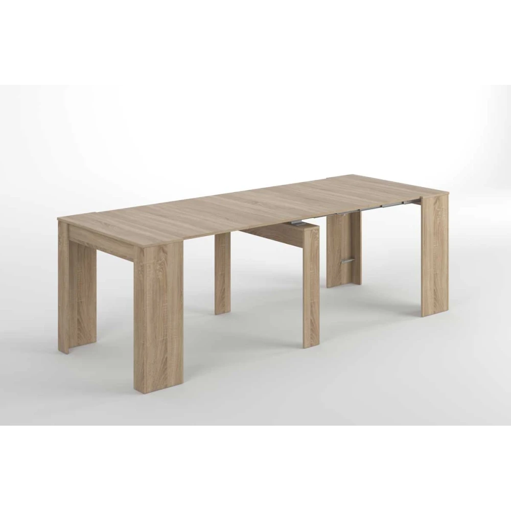 Table adaptable avec 5 positions. Jusqu'à 10 convives. Table extensible pour les invités. Pratique et fonctionnelle.