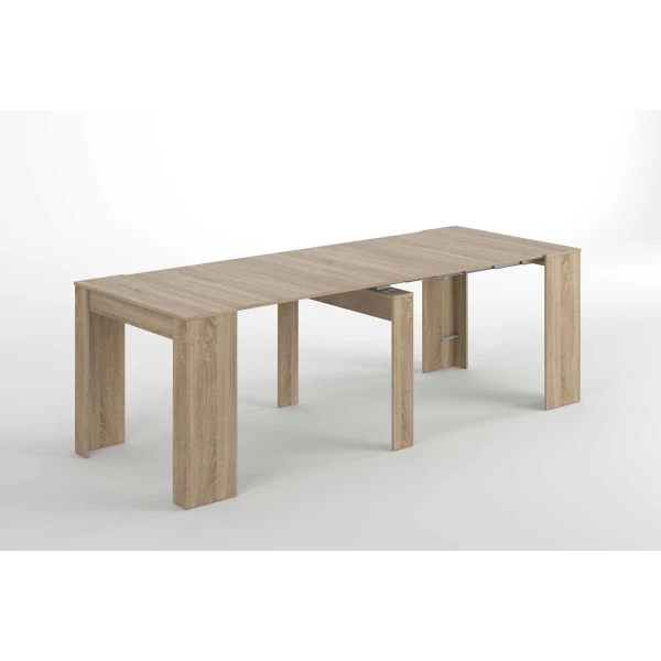 Table adaptable avec 5 positions. Jusqu'à 10 convives. Table extensible pour les invités. Pratique et fonctionnelle.