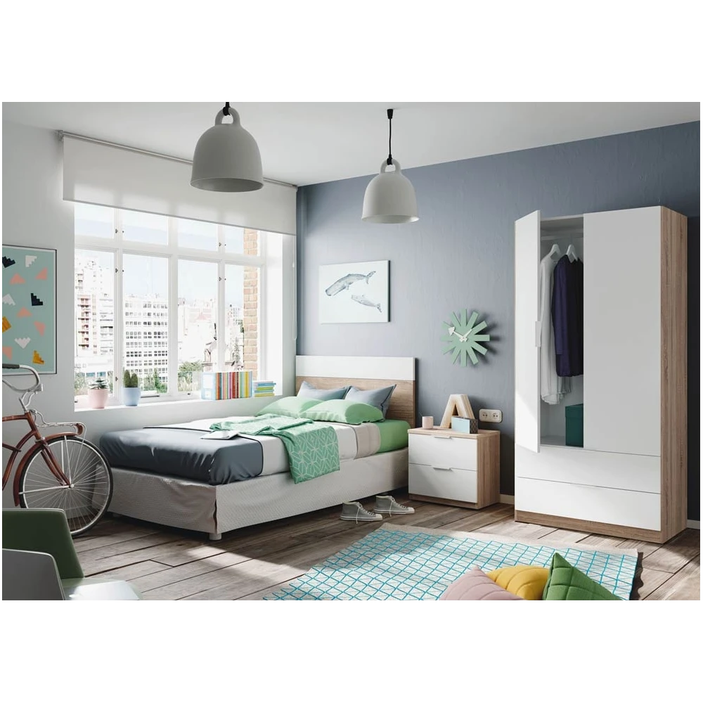 Armoire 2 portes avec 2 tiroirs Lincoln