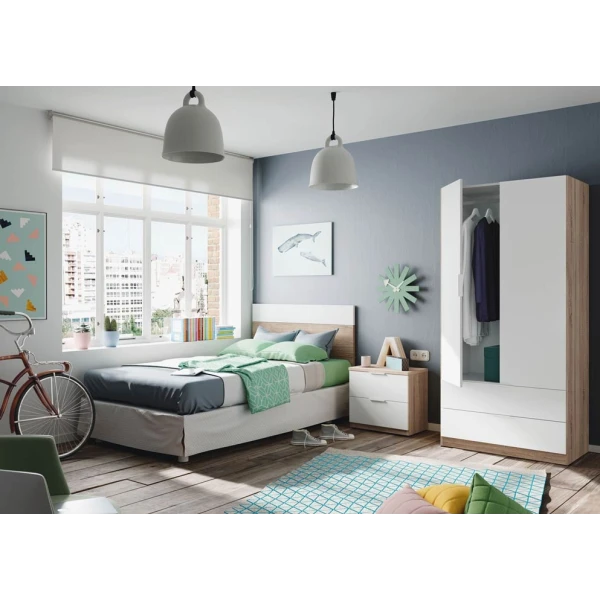 Armoire 2 portes avec 2 tiroirs Lincoln