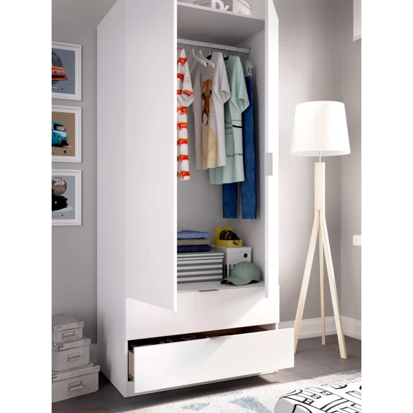Armoire 2 portes avec 2 tiroirs Lincoln