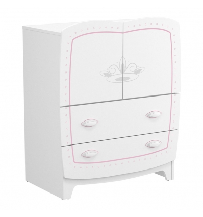 COMODA INFANTIL 2 PUERTAS 2 CAJONES ROSE