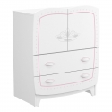 COMMODE ENFANT 2 PORTES 2 TIROIRS ROSE