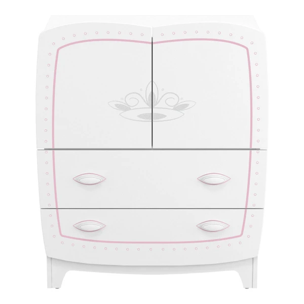 COMODA INFANTIL 2 PUERTAS 2 CAJONES ROSE