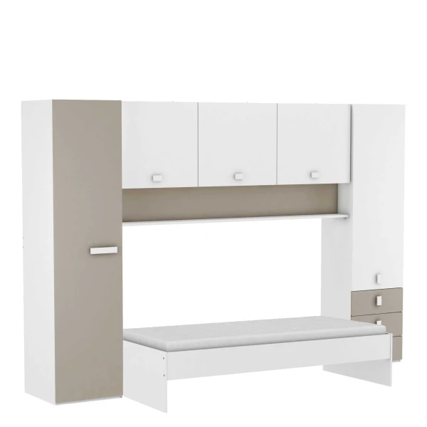 Meuble-Chambre. Inclut lit, armoires, 3 tiroirs et une étagère. Fonctionnel. Excellent rapport qualité-prix. Pour jeunes.