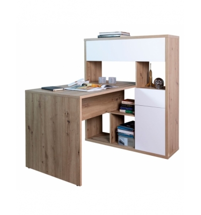 BUREAU AVEC ÉTAGÈRE VERTICALE NATURE