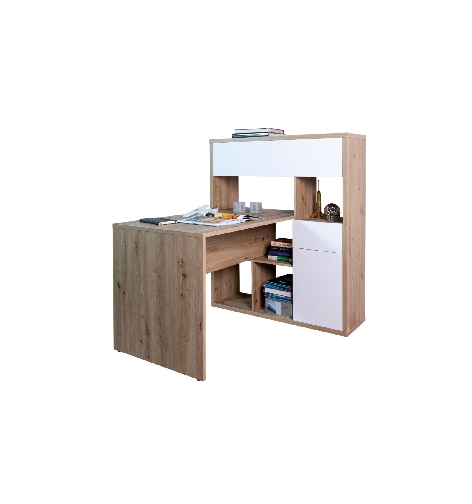 Bureau Avec Étagères Verticales