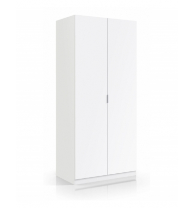 ARMOIRE 2 PORTES AVEC TRINGLE À VÊTEMENTS ET ÉTAGÈRE ISAR