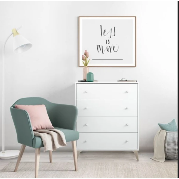 Commode Blanche 4 Tiroirs