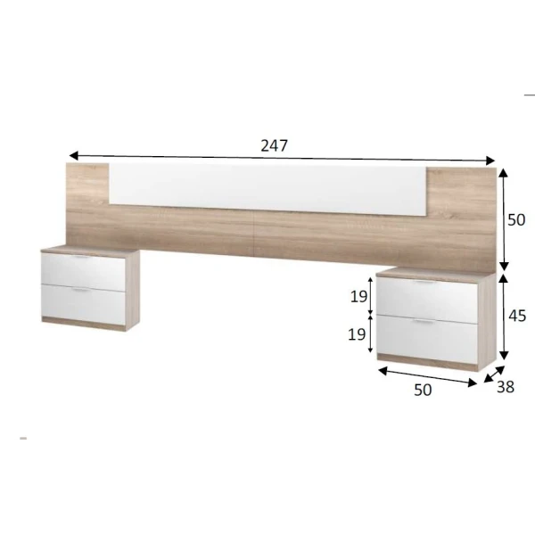 Tête De Lit Avec Table De Nuits Intégrées