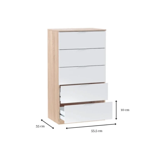 Commode Haute 5 Tiroirs