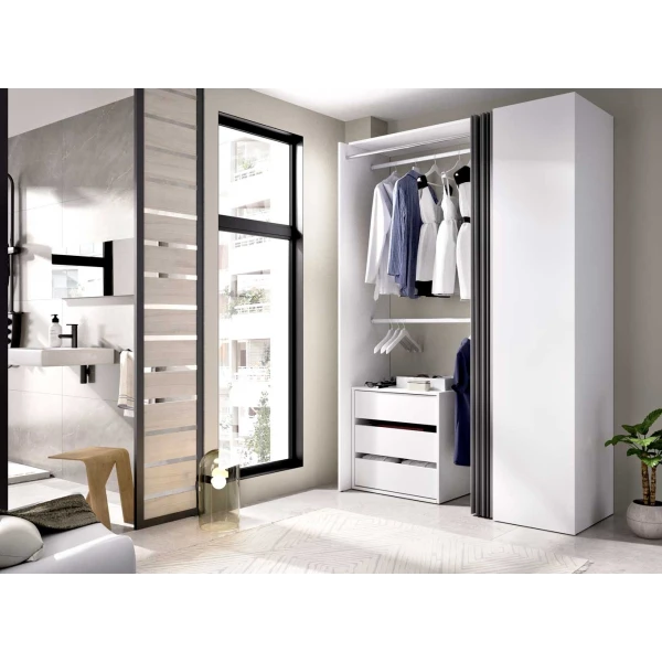 VESTIDOR SEMI ABIERTO CON CORTINA Y CAJONERA PRIVÉ
