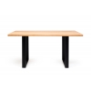 TABLE EN BOIS MASSIF ET PIEDS EN ACIER NOIR TROPEZ