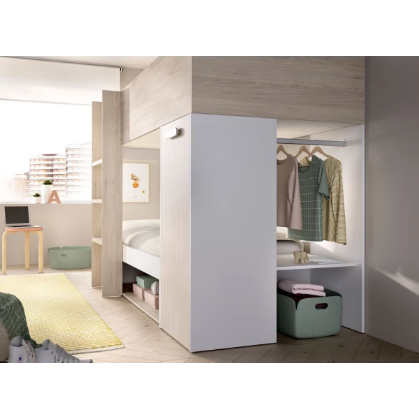 Lit superposé avec portant