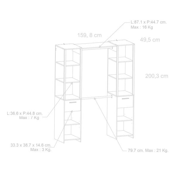 VESTIDOR CON CAJONES GARLIN