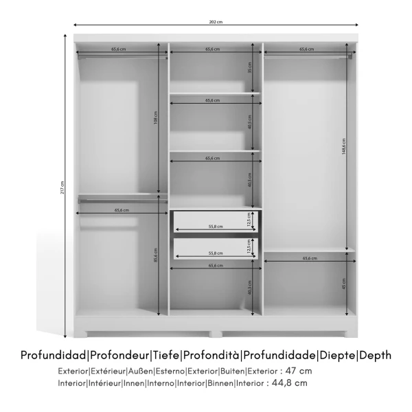 ARMARIO VESTIDOR 6 PUERTAS WALK