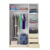 ARMOIRE 3 PORTES 3 TIROIRS NINE
