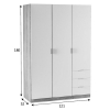ARMOIRE 3 PORTES 3 TIROIRS NINE