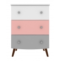 COMMODE ENFANT BLANC, GRIS ET ROSE RINGO