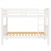 Lit superposé en bois Minerva Vicawu blanc com échelle et côtés renforcés pour matelas 90x190