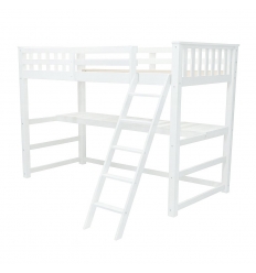 Lit mezzanine blanc en bois avec bureau – vue principale du modèle Sophia Vicawu