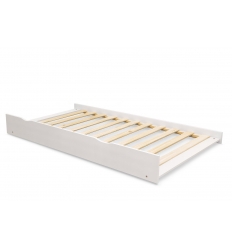 Lit gigogne RH blanc 90x190 avec lattes en bois, solution pratique comme lit d’appoint pour petits espaces