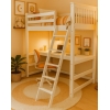 Lit mezzanine blanche avec bureau dans chambre décorée – modèle Sophia Vicawu
