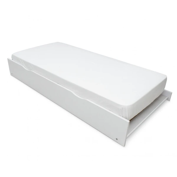 Lit gigogne RH Vicawu blanc 90x190 avec matelas, idéal comme lit d’appoint pour invités et petits espaces