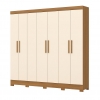 Armoire chambre 8 portes Bristol Vicawu fermée avec structure bois et façades off white, grande capacité