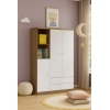 Armoire Enfant Mint dans chambre décorée, design bois et blanc pour espace enfant moderne.