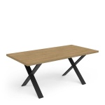 Table de Salle à Manger Industrielle avec Pieds Métalliques Cross Vicawu