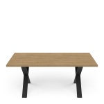 Table de Salle à Manger Industrielle avec Pieds Métalliques Cross Vicawu
