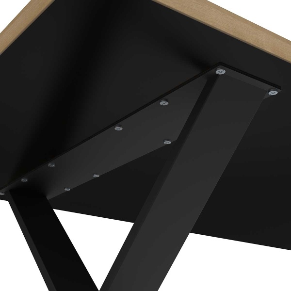 Table de Salle à Manger Industrielle avec Pieds Métalliques Cross Vicawu