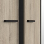 étail Poignée Noire Minimaliste pour Armoire en Chêne, Finition Moderne