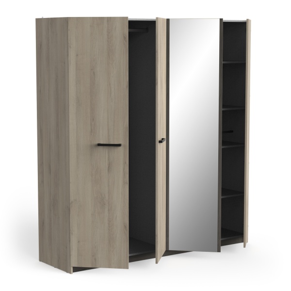 Intérieur Armoire Chêne : Étagères et Tringle, Organisation de Vêtements