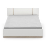 Lit au Design Minimaliste Nord, structure en bois finition chêne, style nordique moderne