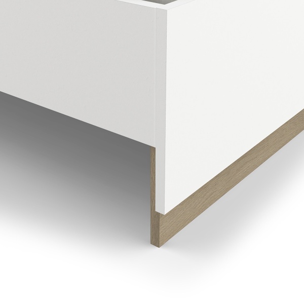 Détail du bois finition chêne naturel pour lit Nord, texture de haute qualité